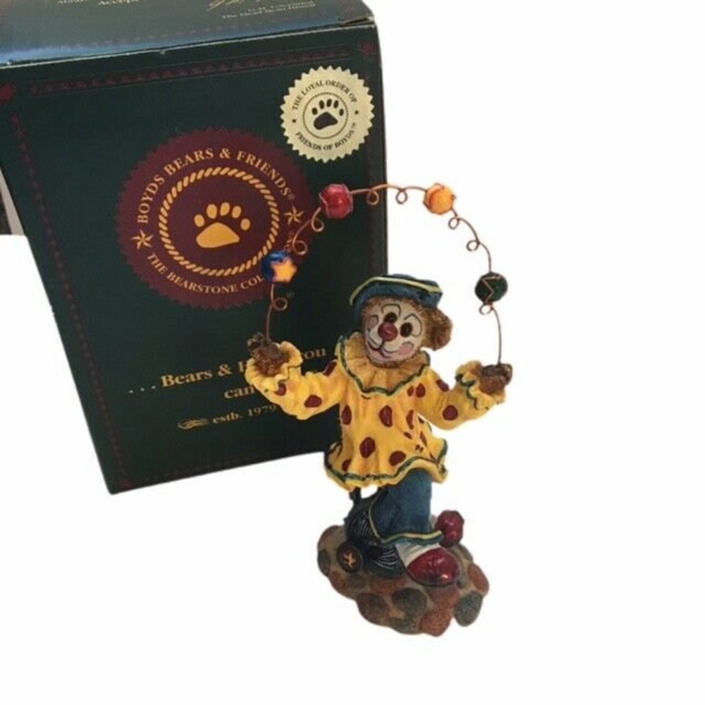 2001 FOB Boyds Bears Bear Clown Gizmo Lifes A Juggle Bearstone Resin Figure NEW